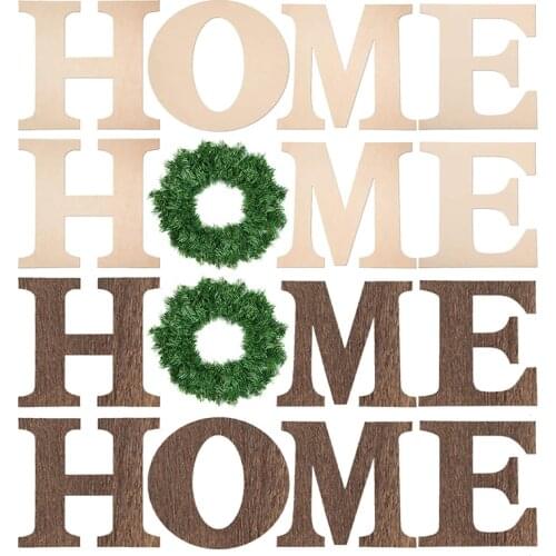 DIY Wooden Home Letters Sign Wall Hanging Living Room Art Craft Decoration Family Christmas Party Decor 30x30cm Big Alphabet