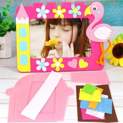 DIY Photo Frame Colorful Cartoon Non-woven Fabric Crafts Art Toy for Baby Kindergarten Home Decoration Handmade Toys Kids Gift