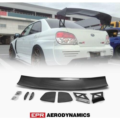 For Impreza GDA GDB GDC VTX Style Carbon Fuber GT Wing (Width 300mm, Stand Height 220mm) Glossy Finish GD Rear Wing Splitter Set