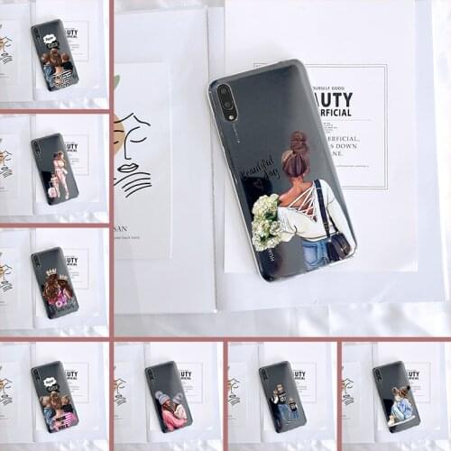 Baby Mom Women Girl Back Cover For Huawei Y7 Y6 Y5 2019 Soft Silicone Phone Case For Huawei Y6 Y7 Y9 Pro Prime 2019 Y7p Y6s Y9s