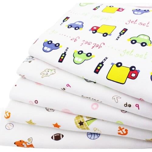 Baby Fabric Elastic Cartoon Printed Cotton Knitted Fabric Of Sewing Infantiles Supplies Children Cloth Baby Bed Sheets Sleepwear