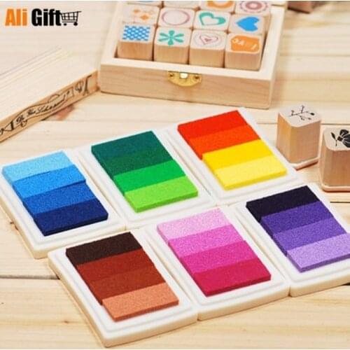 Inkpad 2021 Child Craft Oil Gradient Color Based Diy Ink Pad Rubber Stamps Paper Scrapbooking 15 Colors Inkpad Finger Paint