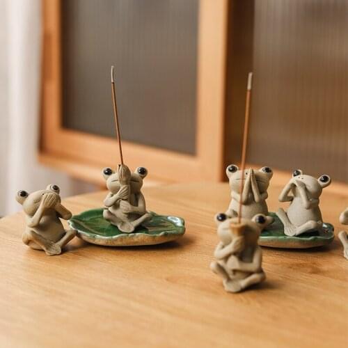 Jingdezhen Ceramic Frog Tea Pet Miniatures Mini Frog Sculpture Model Ornament Crafts Figurines Home Decoration Accessories