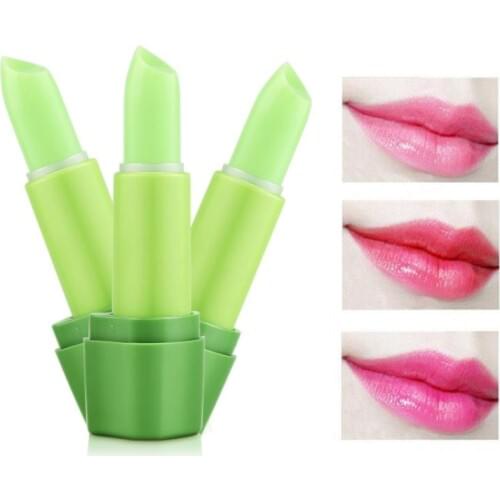 Color Changing Lipbalm 99% Natural Organic Aloe Temperature Changed Color Lipstick Aloe Vera Lipbalm Lips Makeup TSLM1