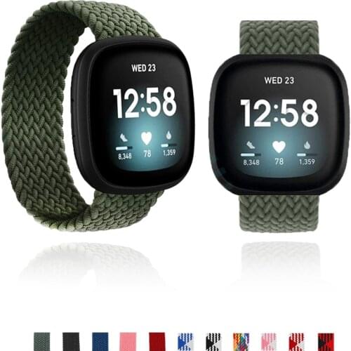 Nylon Solo Loop Strap for Fitbit Versa 2 Smart Bracelet watch Belt Braided Strap Wristband For Fitbit Versa lite Watchband