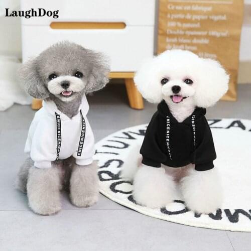 Winter Warm Dog Clothes Two Legs Printing Trendy Hooded Jacket Coat For Small Medium Dogs Cats Pug Teddy Chihuahua Pet Clothing