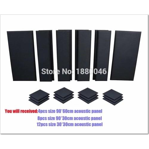 New Prim studio acoustic foam acoustic panel London 12 Room Kit Scatter Blocks Acoustic Treatment Pro Audio LA 24pcs Black Color