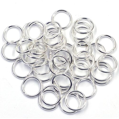 100Pcs Open Jump Rings Alloy Round Silver Plated For Charm Bracelets Jewelry DIY Findings 10mm Dia