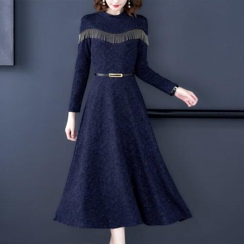 3XL Plus Size Sequins Dresses 2020 Autumn Winter Vintage Casual Long Sleeve Dress Elegant Women Bodycon Party Chic Maxi Vestidos