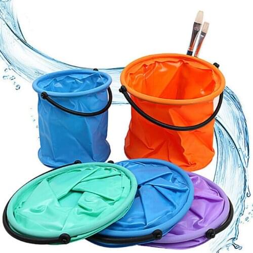 Portable Folding Bucket Multifunctional Art Painting Canvas Wash Bucket Travel Camping Tool Portable Travel Wash Bag