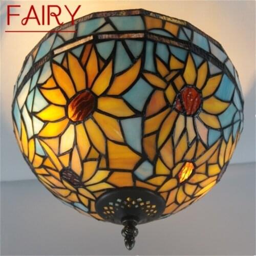 FAIRY Tiffany Ceiling Light Modern Creative Lamp Flower Figure Fixtures LED Home For Decoration