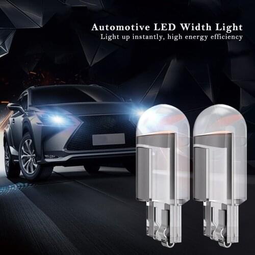 Glass Housing COB LED Car Bulb White Green Blue Red Wedge License Plate Lamp Dome Light White Diedo Width Light 2pcs