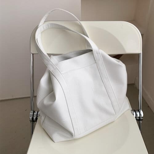 Spring Simple Soft Women Shopper Handbags Large Capacity Work Female Tote High Quality PU Leather Ladies Shoulder Bags New 2021