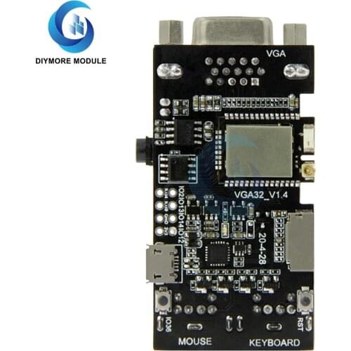 VGA32-V1.4 Controller PS/2 Mouse Keyboard Graphics Library Game Engine ANSI/VT Terminal VGA Transmission TF Card For ESP32