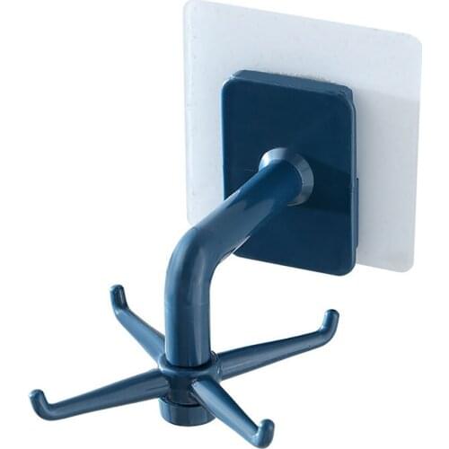Rotating four-claw storage hook without punching Kitchen Gadgets Accessories Bath Hook Wall Mounted 360° Rotating Coat Hanger