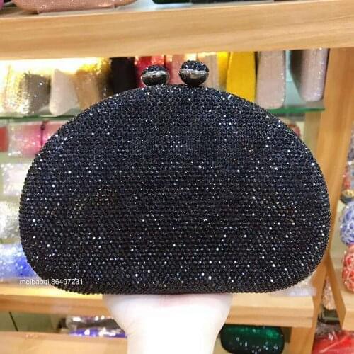 XIYUAN women black/silver/purple/pink/red color wedding party Evening Clutch Bag gift Pearls Crystal Beading Bridal purse wallet