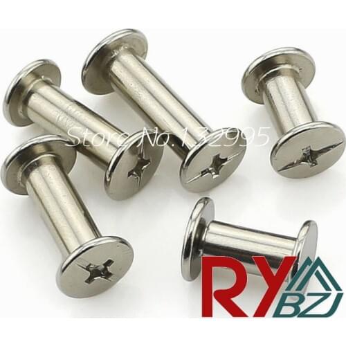 100pcs/lot Account Books Screw,Books Butt Screw, Photo album screw,book binding screw,Nickel Plated M5*L, 6~100mm, 100pcs/lot
