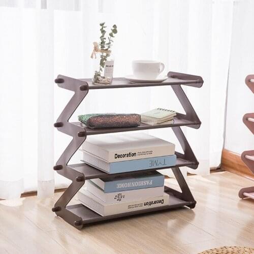 4 -Tier Stackable and Expandable Shoe Rack Z-shaped Footwear Organizer Shoe Shelf Storage Organizer Household TS1