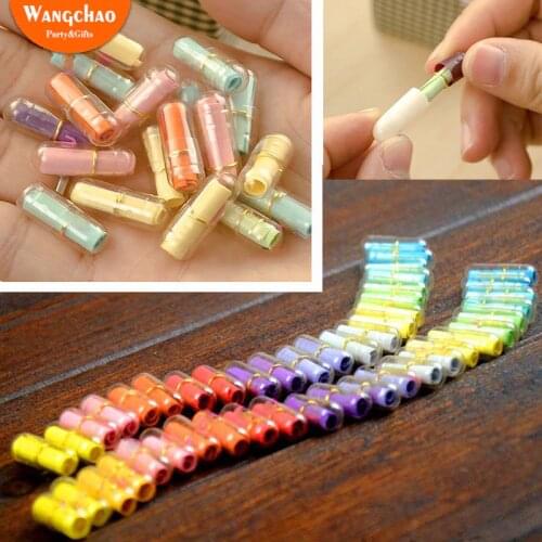 50pcs/bag Mini Expression Message Letter Capsule Creative Multiple Color Heart Shape Valentines Day Event Party Surprised Gift