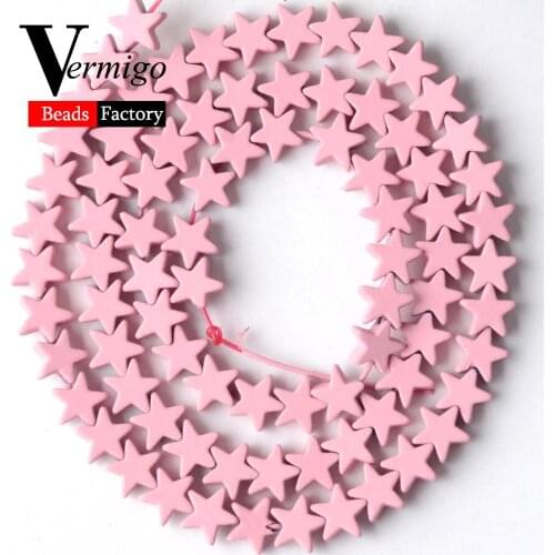 Wholesale 6mm 80pcs Pink Pentagram Shape Nanotech Rubber Hematite Stone Beads For Jewelry Making Star Beads Diy Bracelets 15