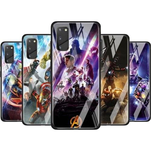 Iron Man Marvel Avengers Tempered Glass Cover For Samsung Galaxy S20 S10 S9 S8 S10E FE Ultra Plus Lite Phone Case