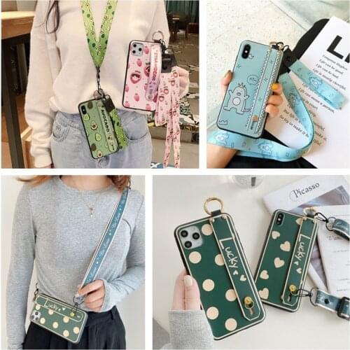 Wrist Strap Case for Xiaomi Redmi 8 8A Mi 9 Lite CC9 Pro CC9e A3 Neck Lanyard Strap Cover Phone Holder Case