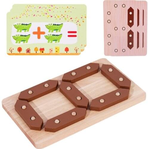 HX5D Wooden Blocks Puzzle Board Set Learning & Educational Toys for Number Counting