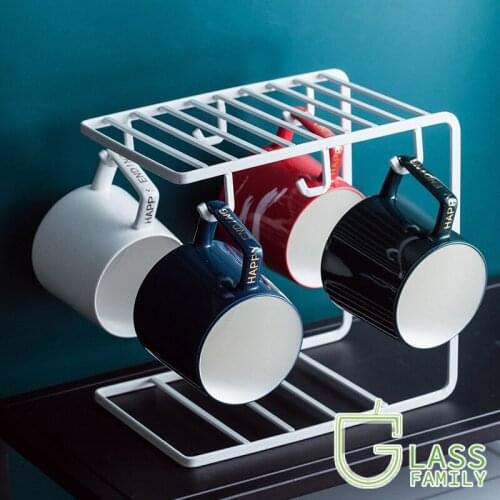 GF Wrought Iron Cup Drying Holder Bottle Drying Organizer Portable Drain Rack for Glasses Mugs Cups Home Decor Kitchen Tools