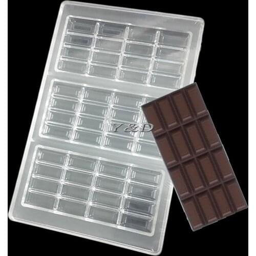 DIY 3 D 4-Lines Bar Polycarbonate PC Chocolate Mold Confectionery Formas Para Chocolate Baking Tools