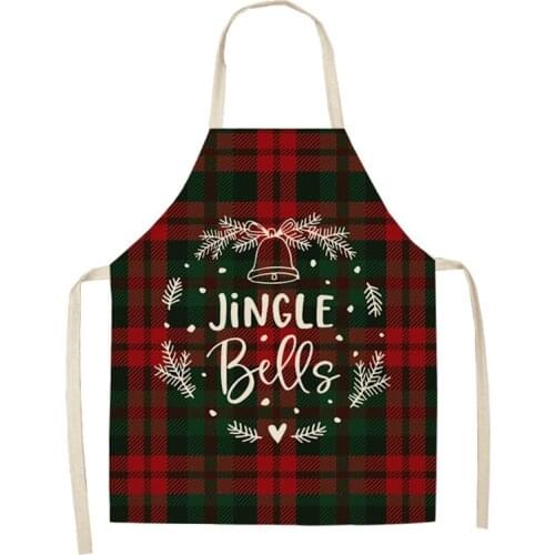 Plaid British Style Cotton linen Christmas Apron Flannel Adult Kids Bibs Christmas Party Apron Home Dinner Kitchen Baking Mat