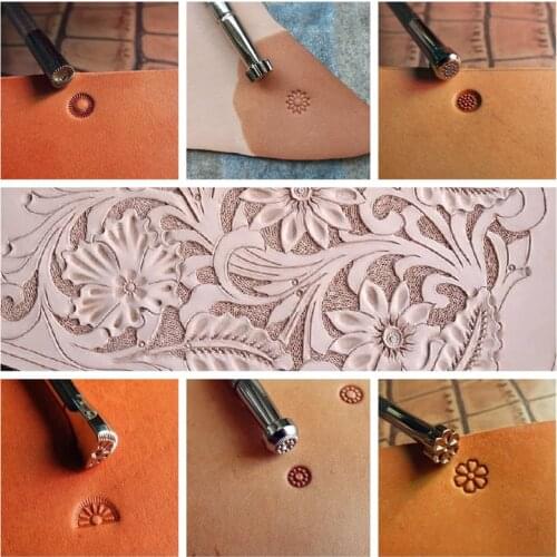 1pc Leather Working Saddle Making Tools Alloy Carving Embossing Leather Craft Stamps Stamping Mold Flower Patterns Handmade Art