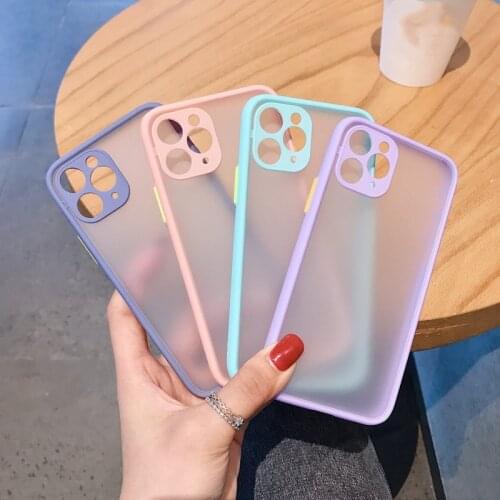 Candy Color Lens Protection Bumper Phone Case for iPhone 12 11 Pro Max Xr Xsmax X 6 7 8 Plus Shockproof Soft Tpu Case Cover
