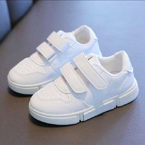 New Kids Sneakers Boys Shoes Girls Trainers Children Leather Solid White School Student School Childrens Shoes Flat zapatillas