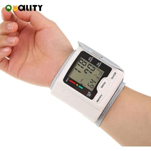 Blood Pressure Monitor Automatic Wrist Sphygmomanometer LCD Digital Display Medical Household Use for Measuring Pulse Rate