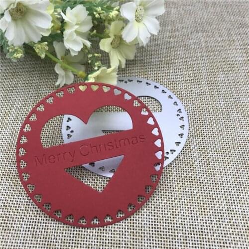 Merry Christmas Circle hear Metal Cutting Dies Stencils For DIY Scrapbooking Decorative Embossing Handcraft Die Cutting Template
