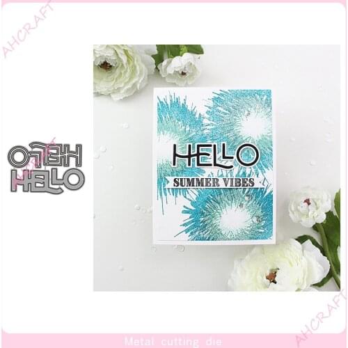 HELLO Words Metal Cutting Dies for DIY Scrapbooking Photo Album Decorative Embossing Paper Card Crafts Die 2021
