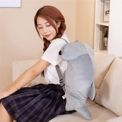 Kawaii Backpack Simulation Hammerhead Shark Plush Toy Kids Bags Stuffed Plush Animals Girl Gifts Toys for Children Home Decor