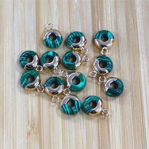Natural Malachite Agates Crystal Abacus Shape Large Hole Stone Bead Pendant Size 4x10mm, Used To Make Earrings and Necklaces