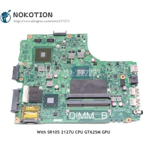 NOKOTION For Dell Inspiron 15R 3421 Laptop Motherboard 2127U CPU DDR3 GT625M Video card CN-0PFPW6 PFPW6 12204-1 PCB: 5J8Y4