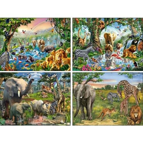 New Arrival Full Square Drill Diamond Painting Elephant 5D Diamonds Embroidery Animal Mosaic Craft Kit Home Decor