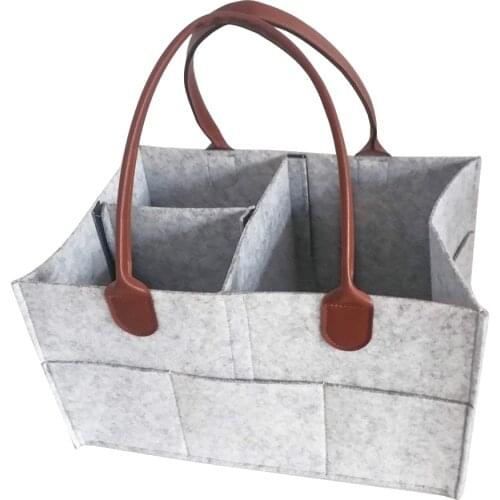 Baby Diaper Caddy Organizer Foldable Felt Storage Bag Portable Lightly Multifunction Changeable Compartments For Women#30