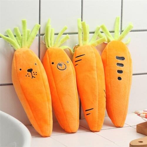 1PC Cute Cartoon Pencil Case Carrot Plush Pencil Box Stationery Bear Pencil Bag Kids Gift School Supplies