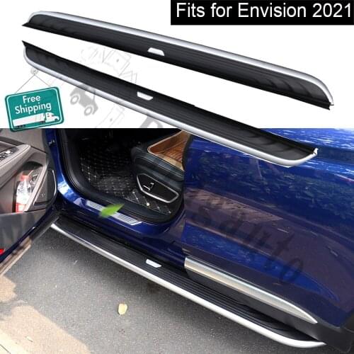 Fits for All new B.uick Envision 2021 2PCS running board side Nerf step bar pedal protector aluminum alloy