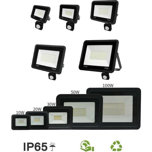 FloodLight Reflector Spotlight Exterior Reflector lamp PIR Motion Sensor Path light Street Porch Security Outdoor Waterproof Wal