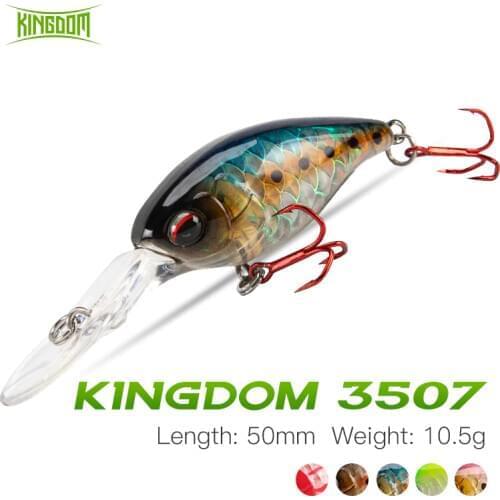 Kingdom Crank Minnow Fishing Lure 50mm 10.5g Floating Hard Swimbait Fishing Rattlin Wobblers For Peche Bass Trout Pike Trolling