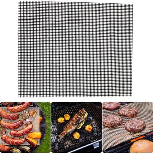 BBQ Grill Mesh Mat Non Stick Heat Resistant ECO Barbecue Net Reusable Sheet for Outdoor Picnic Cooking Kitchen BBQ Tool