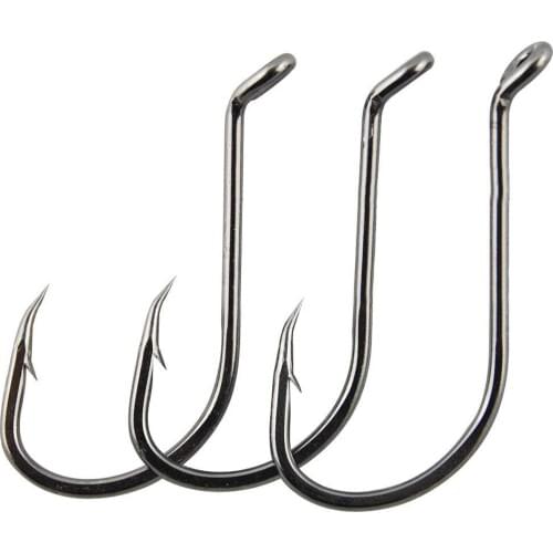 Shaddock Fishing 100Pcs High Carbon Steel Fishing Hook Fishhooks Barbed Hook Black Fishhook Offset Octopus Beak Bait Hooks