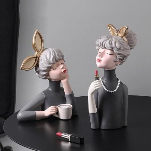 Nordic Light Luxury Cute Bowknot Bubble Girl Decoration Gift Creative Living Room TV Cabinet Model Room Desktop Figurines