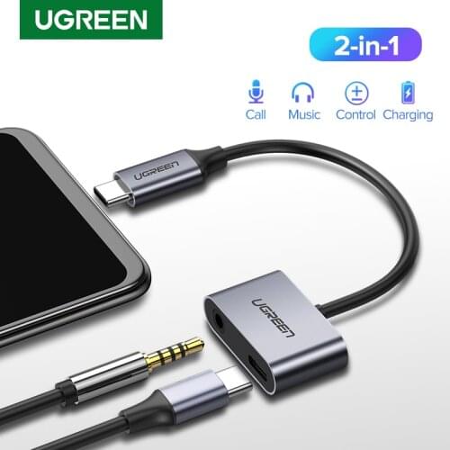 Ugreen USB C to Jack 3.5 Type C Cable Adapter USB Type C 3.5mm AUX Earphone Converter For Huawei P30 Mate 30 Pro Xiaomi Mi 8 9