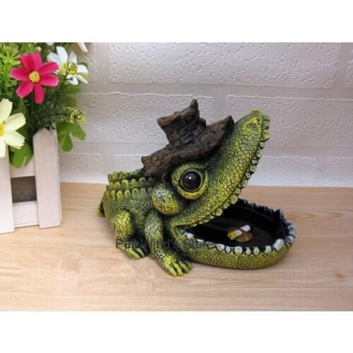 Funny resin alligator ashtray Creative personality ashtray Big Mouth ashtray Home table decorations Wonderful gift